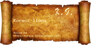 Korecz Ilona névjegykártya